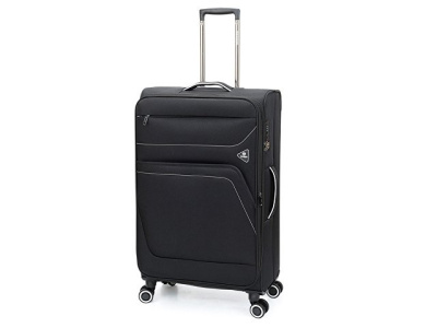 Чемодан TORBER НЕРО, чёрный, переработанный ПЭТ, 48 х 28 х 79 см