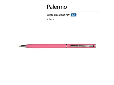 Ручка шариковая автоматическая BrunoVisconti® "PALERMO" цвет корпуса красный коралловый, soft-touch