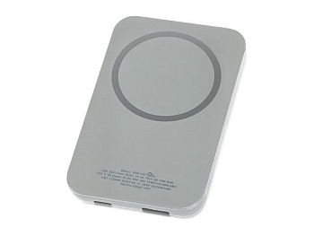 Магнитный беспроводной внешний аккумулятор "MagnetIQ", 5000 mah, 10 W