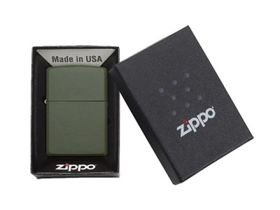 Зажигалка ZIPPO Classic с покрытием Green Matte, латунь/сталь, зелёная, матовая