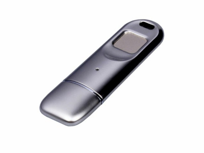 Металлическая флешка со сканером отпечатков пальцев в подарочной упаковке (Fingerprint.64.S.USB3.0, I= 64 Гб USB 3.0