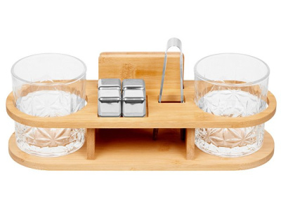 Набор для виски на бамбуковой подставке "Boulevardier" (Р)