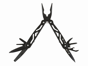 Мультитул Stinger, 100x35 мм, 12 функций, сталь/алюминий, чёрный