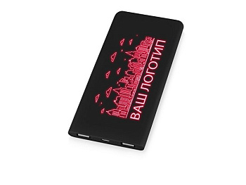 Портативное зарядное устройство с красной подсветкой логотипа «Faros», soft-touch