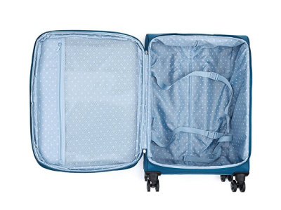 Чемодан TORBER ВИВИ, синий, полиэстер, 44 х 25 х 67 см