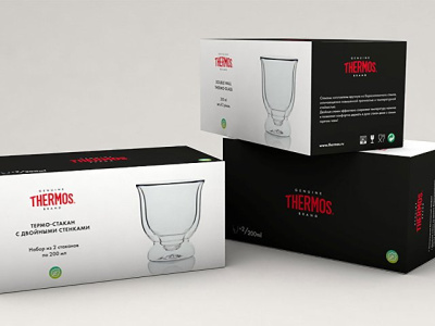 Набор стаканов из двойного стекла тм THERMOS 0,2L