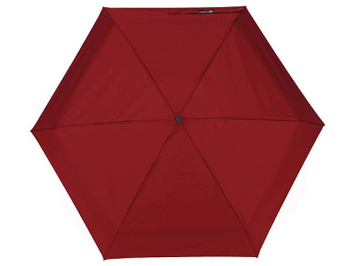 Зонт складной женский TORBER, механика, 5 сложений, красный, каркас алюминий, эпонж, пластиковая ручка