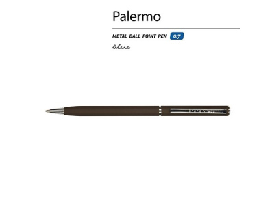 Ручка шариковая автоматическая BrunoVisconti® "PALERMO" цвет корпуса коричневый, soft-touch