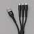 Дата-кабель Armor 3 в 1: micro USB, USB-C, Ligthning, 1.2м, черный