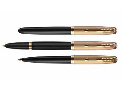 Шариковая ручка Parker 51 DELUXE BLACK GT, стержень: M, цвет чернил: black