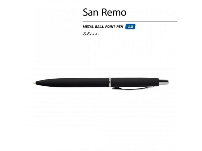Ручка "SAN REMO" шариковая  автоматическая, черный металлический корпус, 1.00 мм
