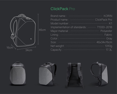 Рюкзак KORIN ClickPack Pro 46х34х16 см