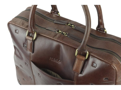 Сумка Mano "Don Leon", натуральная кожа в коричневом цвете, 42 х 30 х 11