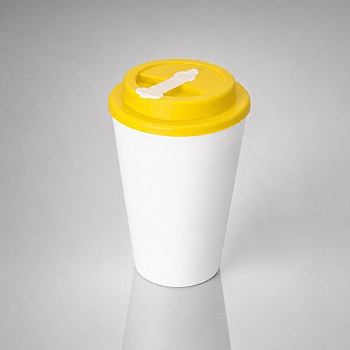 Пластиковый стакан Take away с двойными стенками и крышкой с силиконовым клапаном, 350 мл