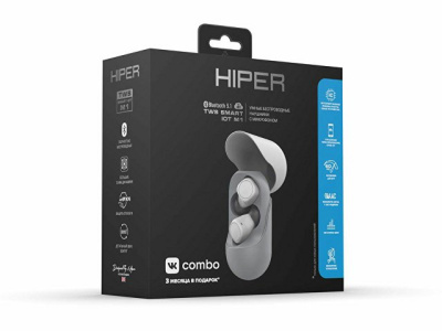 Беспроводные наушники HIPER TWS Smart IoT M1 (HTW-M10) Bluetooth 5.1 гарнитура