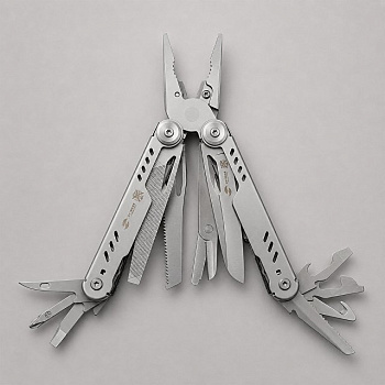 Мультитул Stinger, 110 х 27 мм, 21 функция, сталь, серебристый, в картонной коробке
