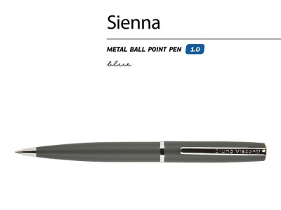 Ручка "Sienna" шариковая  автоматическая, серый металлический корпус, 1.0 мм