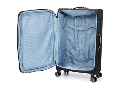 Чемодан TORBER НЕРО, чёрный, переработанный ПЭТ, 48 х 28 х 79 см