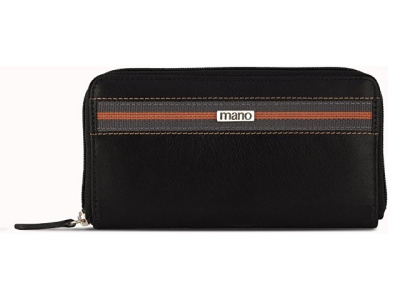 Кошелек Mano "Don Leonardo", с RFID защитой, натуральная кожа в черном цвете, 19 х 2 х 10
