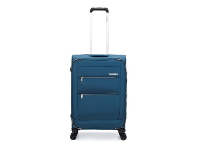 Чемодан TORBER ВИВИ, синий, полиэстер, 44 х 25 х 67 см