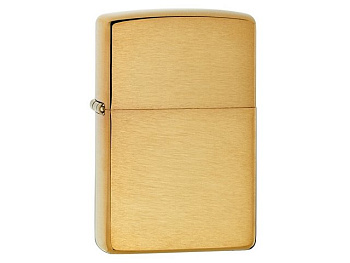 Зажигалка ZIPPO с покрытием Brushed Brass, латунь/сталь, золотистая, матовая