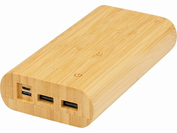 Портативное зарядное устройство Tulda из бамбука, 20 000 мАч