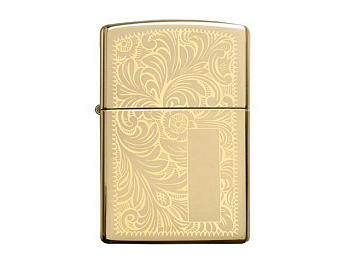 Зажигалка ZIPPO Venetian с покрытием High Polish Brass, латунь/сталь, золотистая