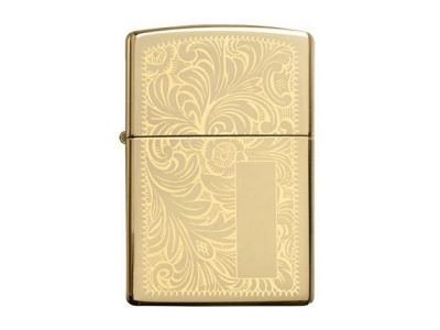 Зажигалка ZIPPO Venetian с покрытием High Polish Brass, латунь/сталь, золотистая
