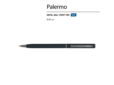 Ручка шариковая автоматическая BrunoVisconti® "PALERMO" цвет корпуса сине-черный, soft-touch