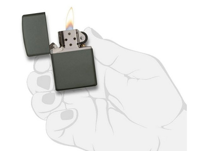 Зажигалка ZIPPO Classic с покрытием Green Matte, латунь/сталь, зелёная, матовая