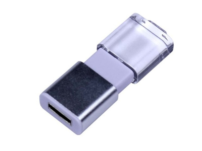 USB-флешка промо на 16 Гб прямоугольной формы, выдвижной механизм