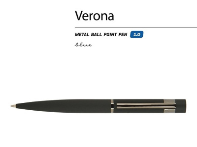 Ручка "Verona" шариковая  автоматическая, черный металлический корпус 1.0 мм