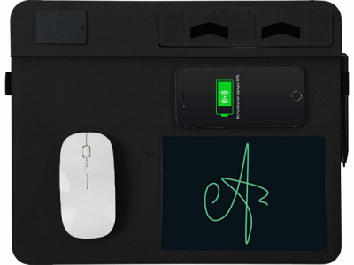 Многофункциональный коврик для мыши «Multi Pad» с беспроводной зарядкой и LCD экраном, 10 Вт