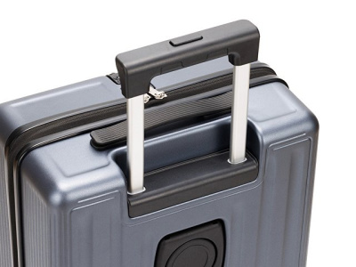 Чемодан TORBER БАЙКАЛ, тёмно-серый металлик, поликарбонат, 37,5 x 20 х 54 см