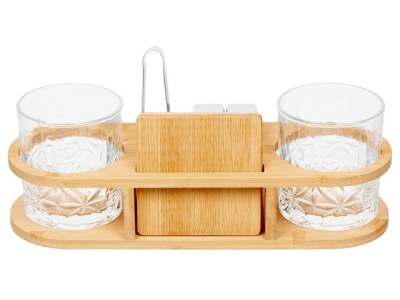 Набор для виски на бамбуковой подставке "Boulevardier" (Р)