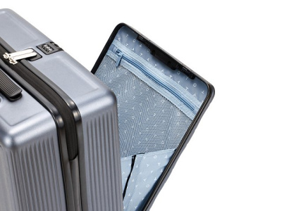 Чемодан TORBER БАЙКАЛ, тёмно-серый металлик, поликарбонат, 37,5 x 20 х 54 см