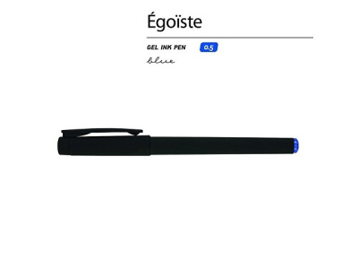Ручка пластиковая гелевая «Egoiste Black» под персонализацию, синие чернила