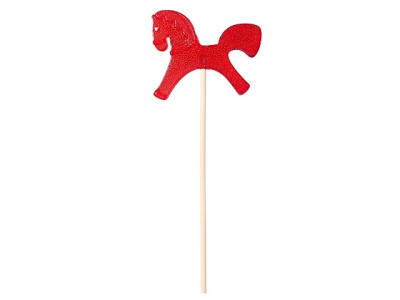 Леденец "Лошадка", красный со вкусом вишни