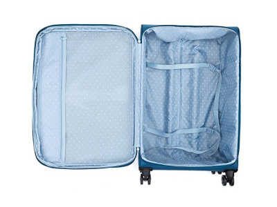 Чемодан TORBER ВИВИ, синий, полиэстер, 48 х 28 х 78 см