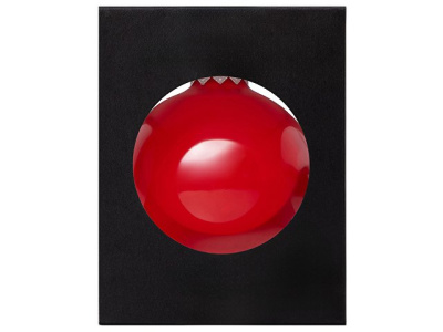 Стеклянный елочный шар "Frozi", красный прозрачный