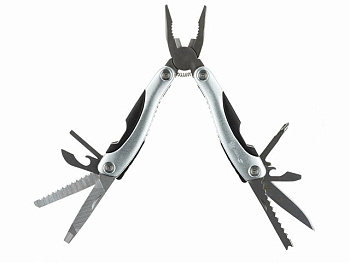 Мультитул Stinger, 100x50 мм, 15 функций, сталь/алюминий/пластик, серебристый