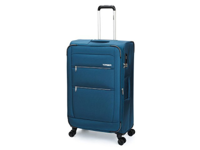 Чемодан TORBER ВИВИ, синий, полиэстер, 48 х 28 х 78 см