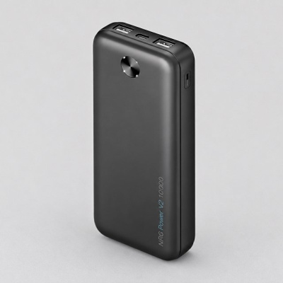 Внешний АКБ NRG Power V2 10000 мА-ч, 2A, 2xUSB, черный, Deppa
