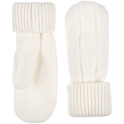 Варежки Knit Beat, белые (молочные), размер S/M