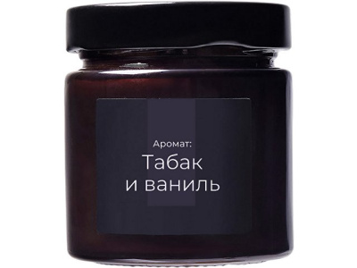 Свеча в стеклянной коричневой банке 200мл, аромат "Табак и ваниль"