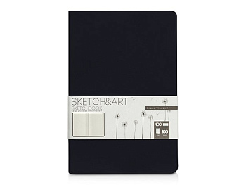Скетчбук "Sketch & Art" в твердом переплете 143х216 мм, 100 л. черной бумаги 100 г/м2