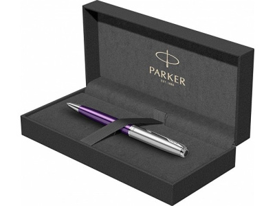 Шариковая ручка Parker Sonnet Essentials Violet SB Steel CT, цвет чернил black, перо: M